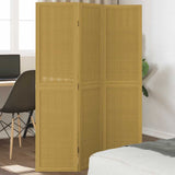 Room Divider 3 Panels Brown Solid Wood Paulownia 358813