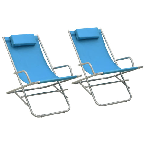 Rocking Chairs 2 pcs Steel Blue 310340