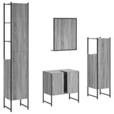 4 Piece Bathroom Cabinet Set Grey Sonoma Engineered Wood 3214357