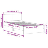 Bed Frame without Mattress with Headboard Black 100x200 cm 838618
