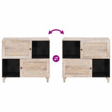 Sideboard Bleached White 80 x 33 x 75 cm Solid Mango Wood 4018143