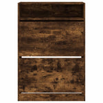 ZNTS Shoe Cabinet with 2 Flip-Drawers Smoked Oak 80x34x116 cm 3214410