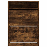 ZNTS Shoe Cabinet with 2 Flip-Drawers Smoked Oak 80x34x116 cm 3214410