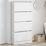 ZNTS Shoe Cabinet with 4 Flip-Drawers White 80x21x163.5 cm 3214364