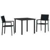 Garden Dining Set 3 pcs Black Powder-Coated Steel 3379149
