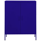 Storage Cabinet Navy Blue Steel Medium Height-Adjustable Shelves 336163