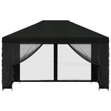 Gazebo with Sidewalls 4 x 3 m Black Polyester and Steel 190 gsm 900394