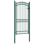 ZNTS Fence Gate with Arched Top Steel 100x200 cm Green 146367