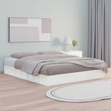 Bed Frame without Mattress White 200x200 cm Solid Wood 820657