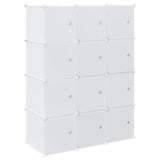 Storage Cube Organiser with 12 Cubes and Hanging Rods PP 4019583