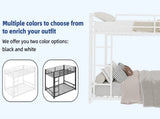 White metal bunk bed for both adults and children, with safety railing and ladder, mattress size W3987P434168