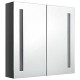 LED Bathroom Mirror Cabinet Shining Grey 62x14x60 cm 326521