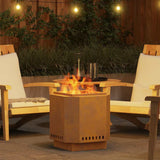Smokeless Fire Pit Rusty 48 x 48 x 51 cm Weathering Steel 858977