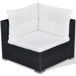 6 Piece Garden Lounge Set with Cushions Poly Rattan Black 42743