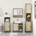 ZNTS 2 Piece Bathroom Furniture Set Sonoma Oak Engineered Wood 3300936