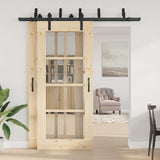 Sliding Door Hardware Kit 200 cm Steel Black 3295722