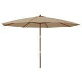 Garden Parasol with Wooden Pole Taupe 400x273 cm 363178