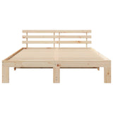 Bed Frame with Headboard Natural 150 x 200 cm Solid Pine Wood 872605