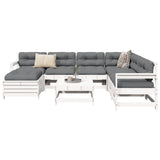 8 Piece Garden Sofa Set White Solid Wood Pine 3250613