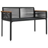 Outdoor Bench Black and Turquoise 117 x 54 x 74.5 cm 42025242