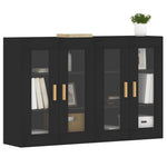 Wall Mounted Cabinets 2 pcs Black Engineered Wood 3197898