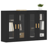 Wall Mounted Cabinets 2 pcs Black Engineered Wood 3197898