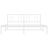 Metal Bed Frame without Mattress with Headboard White 200x200cm 352536