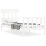 Bed Frame without Mattress White 100x200 cm Solid Wood Pine 3193327