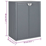 Garden Storage Cabinet Grey 65x45x88 cm PP Rattan 364062