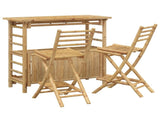 Outdoor Bar Table and Stools 3 pcs Natural Bamboo 3469656