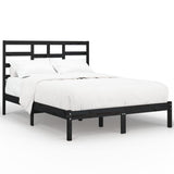 Bed Frame without Mattress Black Solid Wood 140x190 cm 3105779