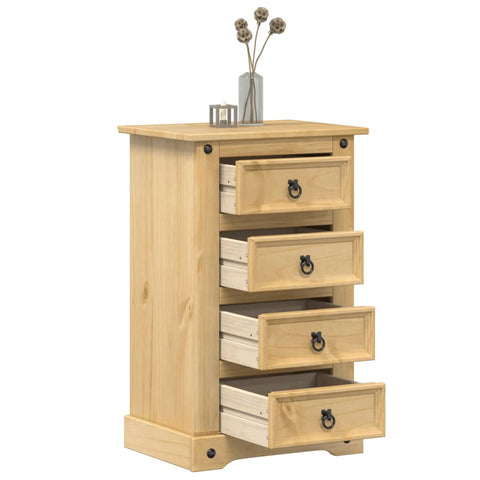 ZNTS Bedside Cabinet Corona 53x39x84 cm Solid Wood Pine 4005660