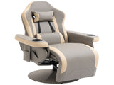 Manual Recliner Armchair PU Leather Lounge Chair w/ Adjustable Leg Rest, 135&deg Reclining Function, T3398P328184
