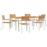 Garden Dining Set 7 pcs Solid Acacia Wood and Stainless Steel 3334779