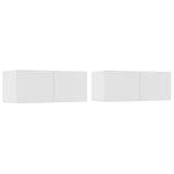 6 Piece TV Cabinet Set White Engineered Wood 3114462