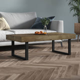 Coffee Table Dark Brown and Black 120x60x40 cm MDF and Iron 286103