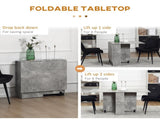 Folding Dining Table, Drop Leaf Table with 2-Tier Shelves, Rolling Casters, for Small Spaces, T3398P330392