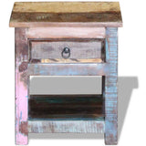 243456 Side Table with 1 Drawer Solid Reclaimed Wood 43x33x51 cm
