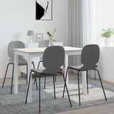 247363 Dining Table White and Brown 114x71x75 cm Solid Rubber Wood