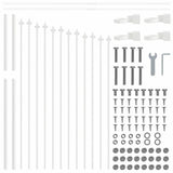 Garden Fence 8 pcs White 170 x 140 cm Powder-Coated Steel 3360173
