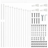 Garden Fence White 1190 x 100 cm Powder-Coated Steel 3360167