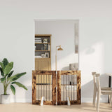 Dog Gate with Stands 2 pcs Smoked Oak 60 x 80 cm 892093