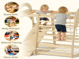 6 in 1 Kids Climbing Frame with Slide, Monkey Bars, Gymnastics Rings, Ladder, Climbing Net, for 3-6 T3398P422172