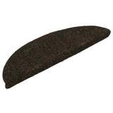 Stair Mats Self-adhesive 15 pcs 56x17x3 cm Dark Brown Half Round 322348