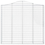 Arched Gabion Baskets 2 pcs 200x30x180/200 cm Galvanised Iron 3145514