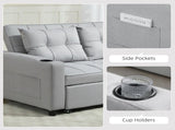 Two-Seater Pull-Out Sofa Bed - Light Grey T3398P344482