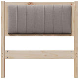 Upholstered Headboard Brown 80 cm Solid Pine Wood 879092