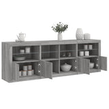 Sideboard with LED Lights Grey Sonoma 202x37x67 cm 3209014