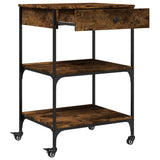 Kitchen Trolley Smoked Oak 60x48x89.5 cm Engineered Wood 842373