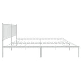 Metal Bed Frame without Mattress with Headboard White 200x200cm 350938